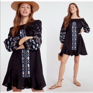 Anthropologie- Ranna Gill ,Black and White Off the Shoulder Sundress